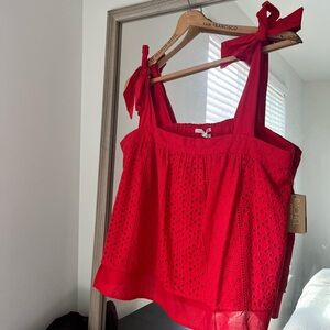 Rachel Roy Womens Crop Blouse, Red, XL NWT